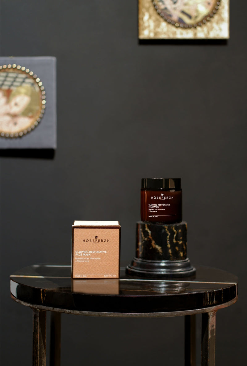 Maschera viso illuminante e rigenerante di hobepergh con estratti di melissa e vitamina E
