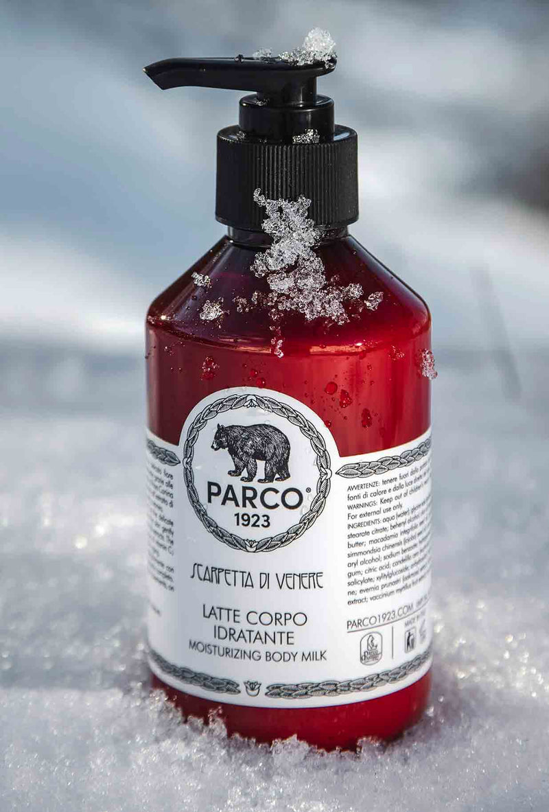 Latte Corpo Idratante della maison parco 1923 profumato con fragranza scarpetta di venere