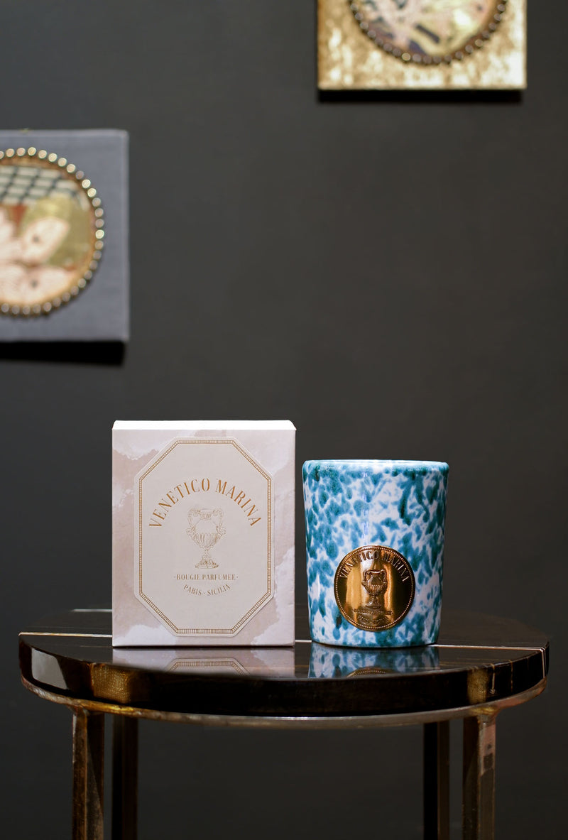 candela d'atmosfera profumata in ceramica "Taormina" di Venetico Marina