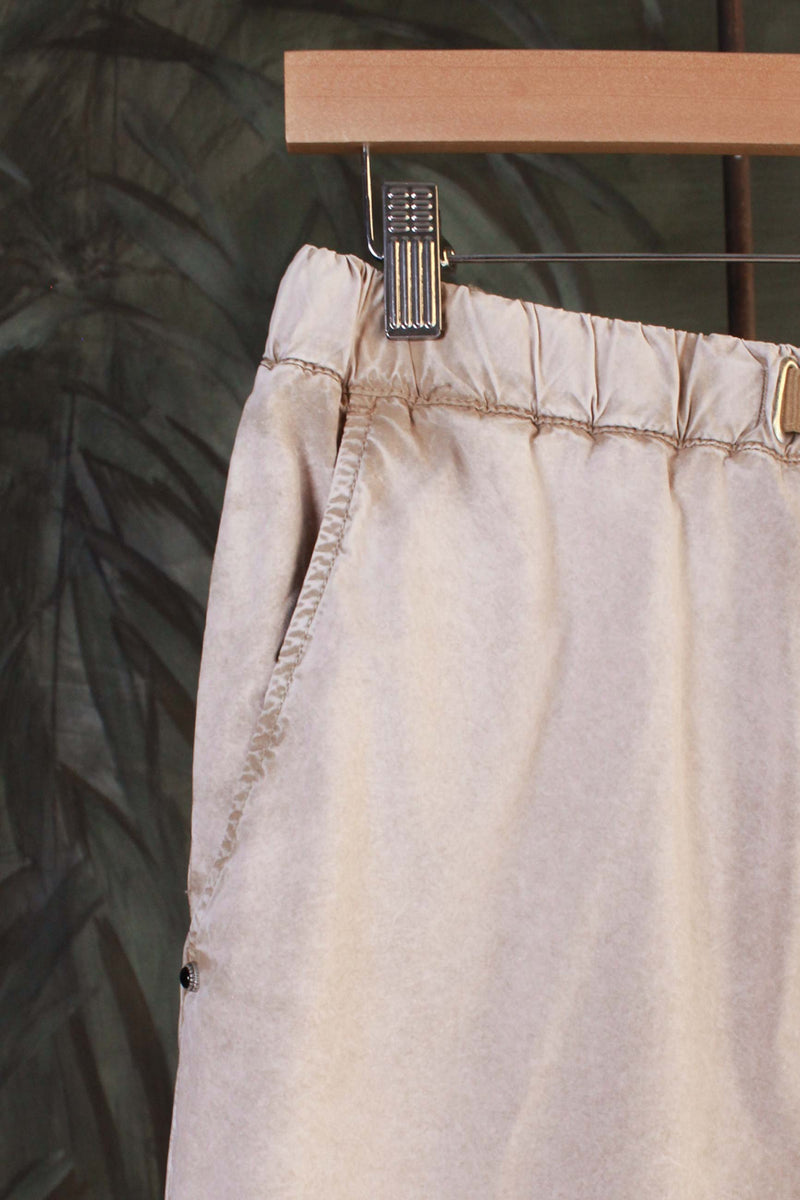 pantalone corto bermuda di white sand in cotone papertouch marmorizzato sable