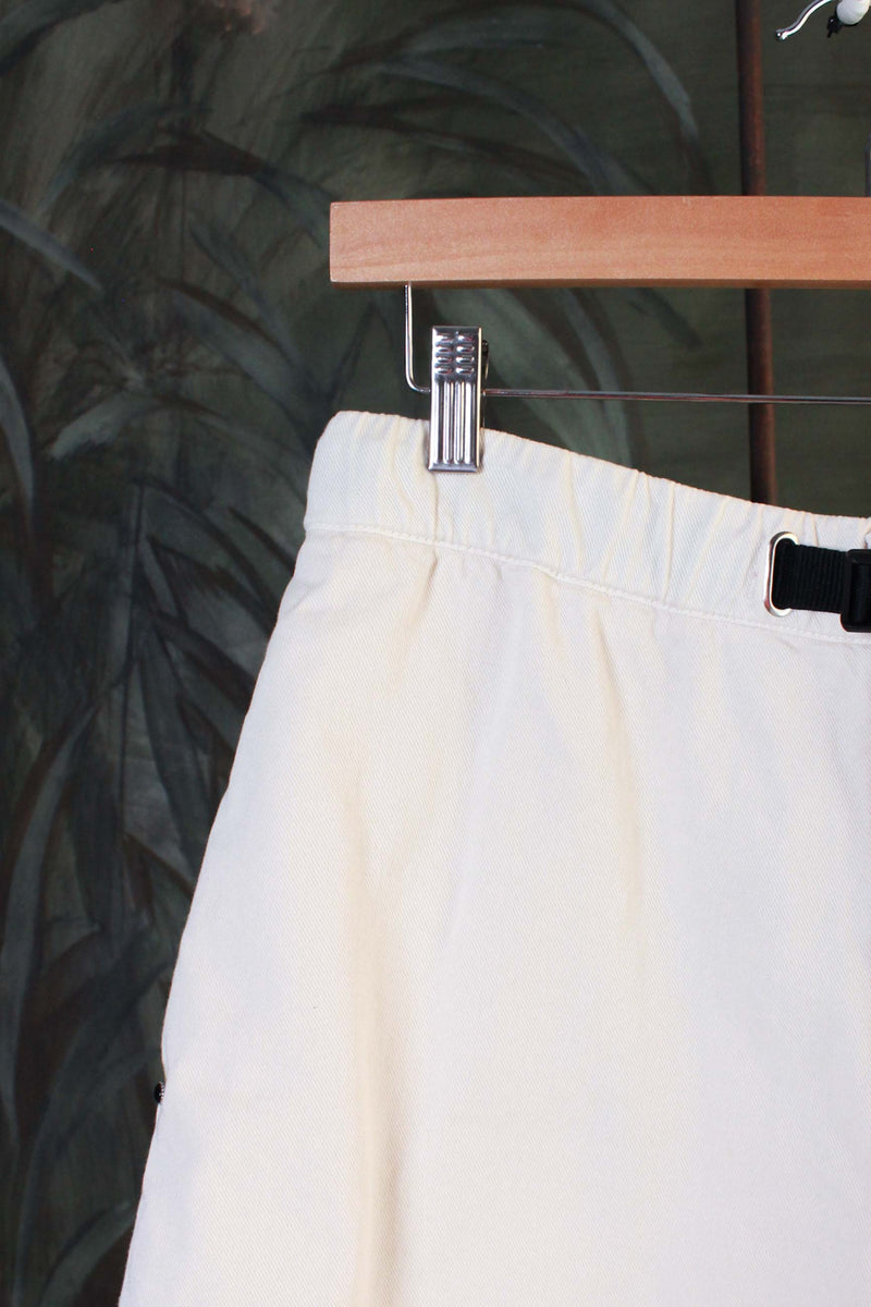 pantalone corto bermuda in bull denim di white sand da uomo over color burro