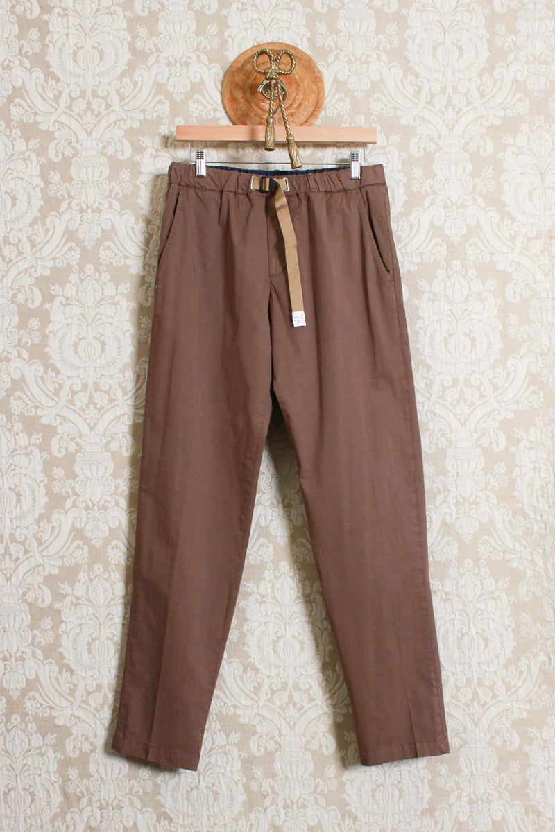 pantalone chino greg da uomo di white sand in cotone papertouch popeline brown