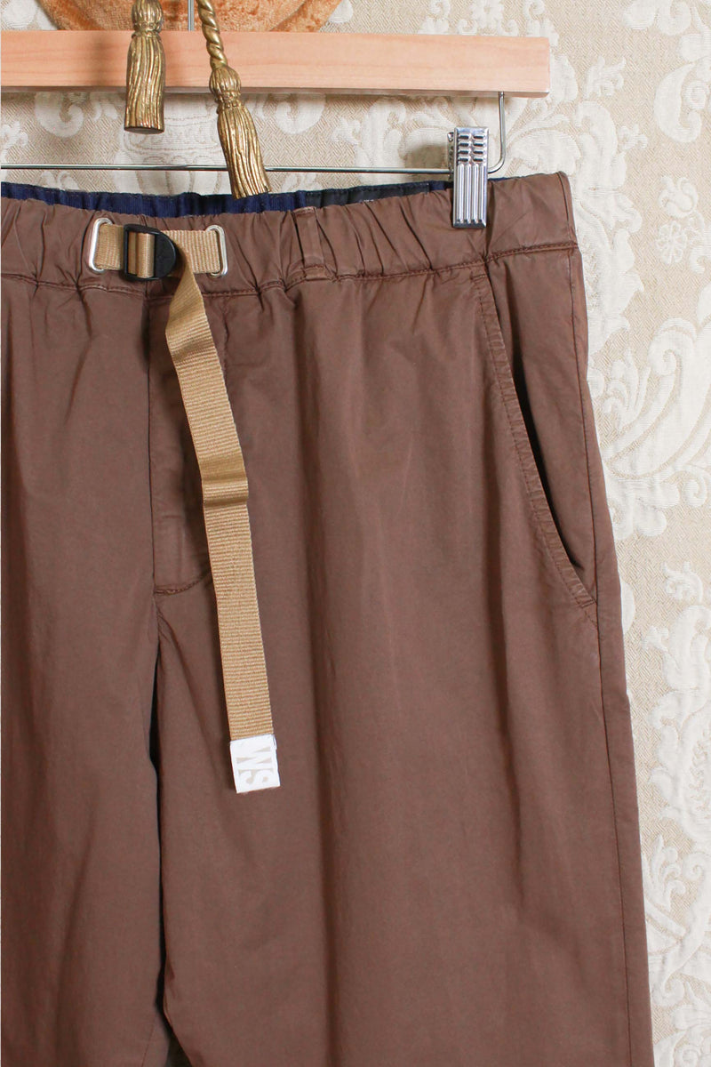 pantalone chino greg da uomo di white sand in cotone papertouch popeline brown