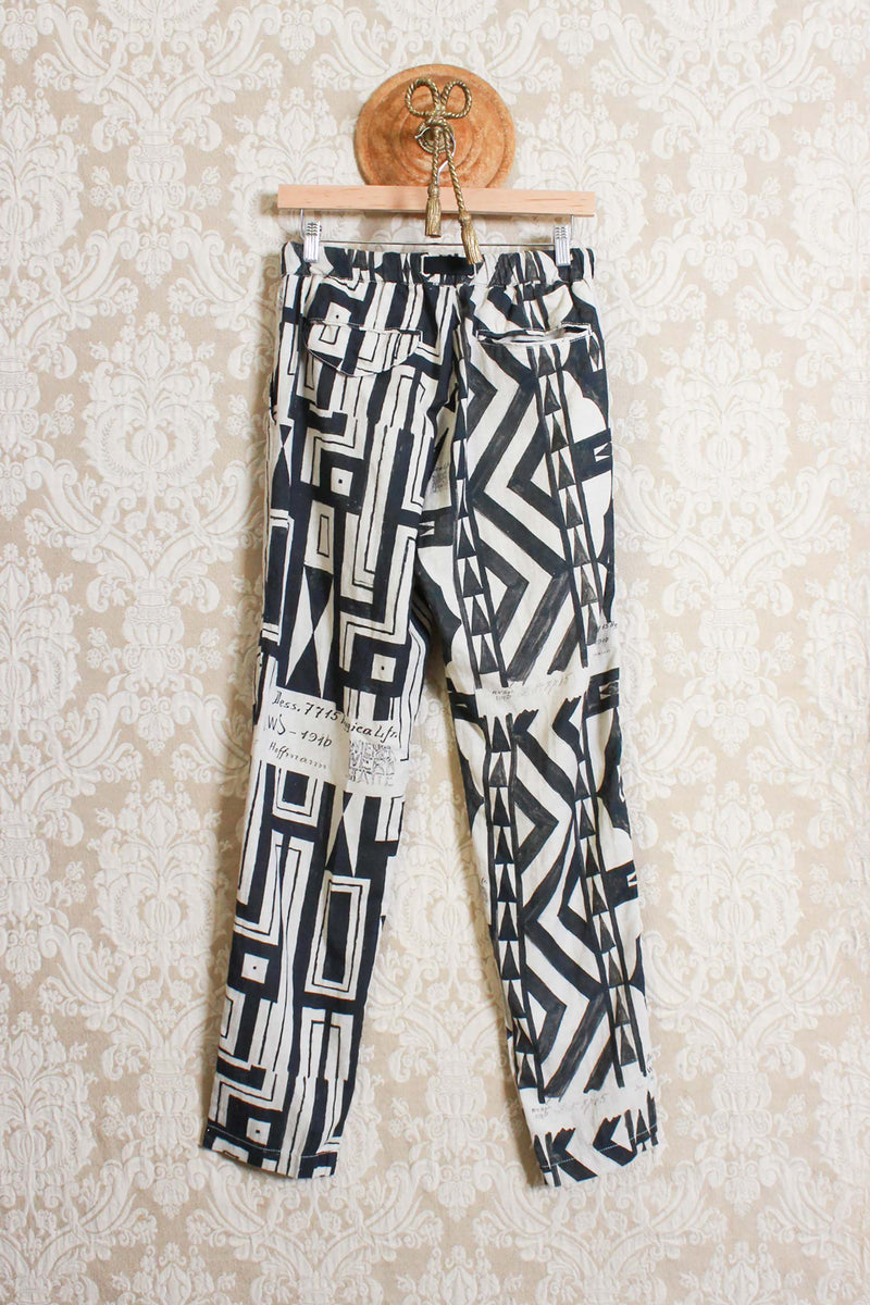 White Sand pantalaccio uomo in lino e cotone di white sand stampa wax