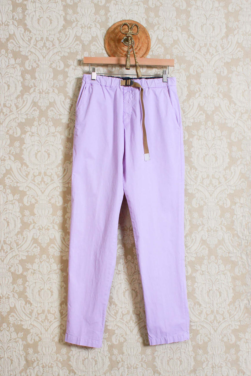 Pantalone chino greg da uomo di white sand cotone papertouch lavanda ss24