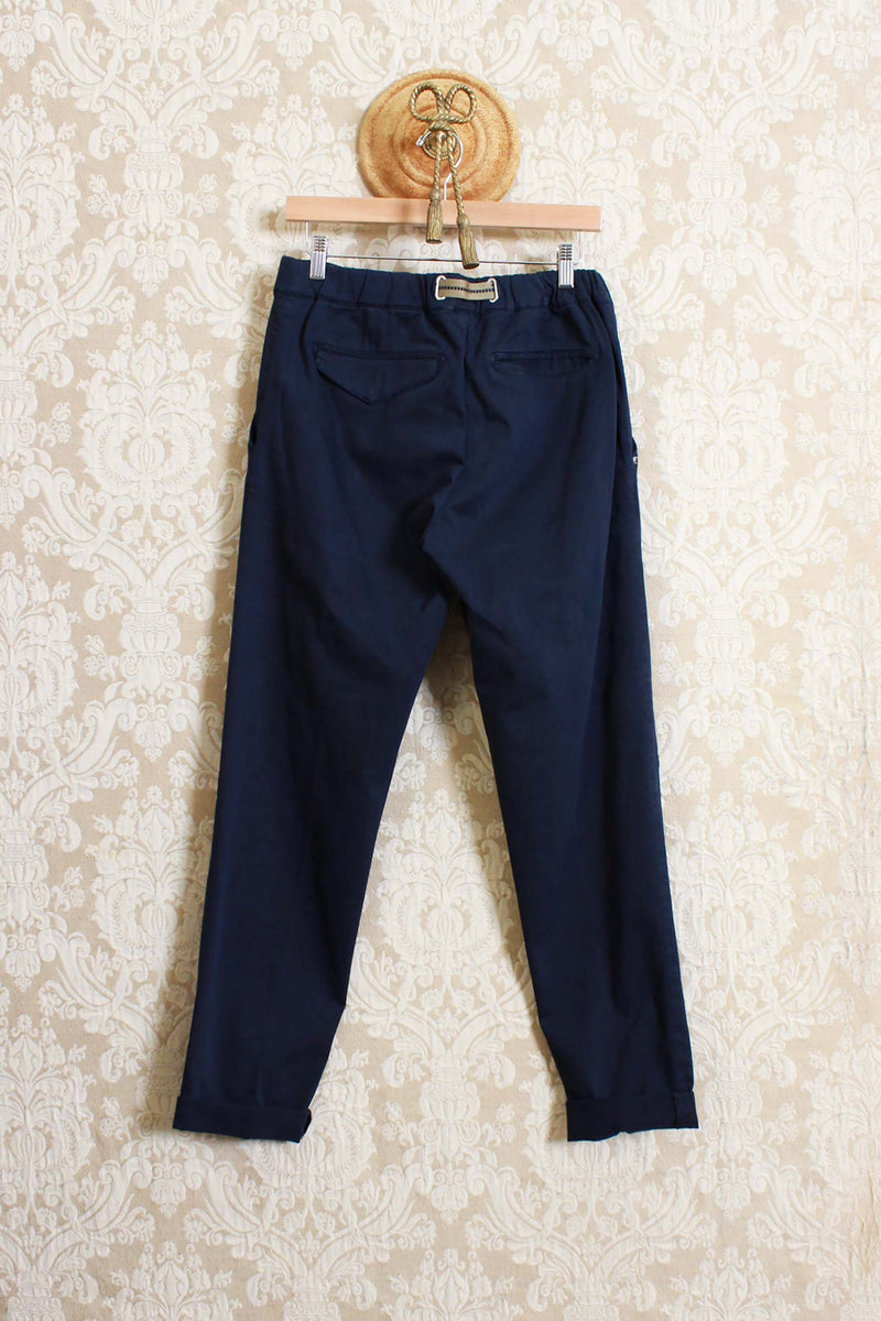 Pantalone jogger greg di white sand nall'inedita versione patchwork blue black