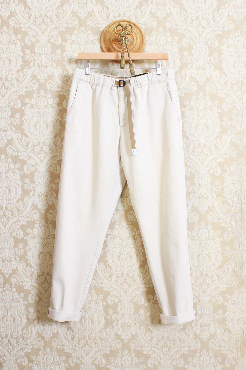Pantalone tela denim color burro da uomo ella maison white sand