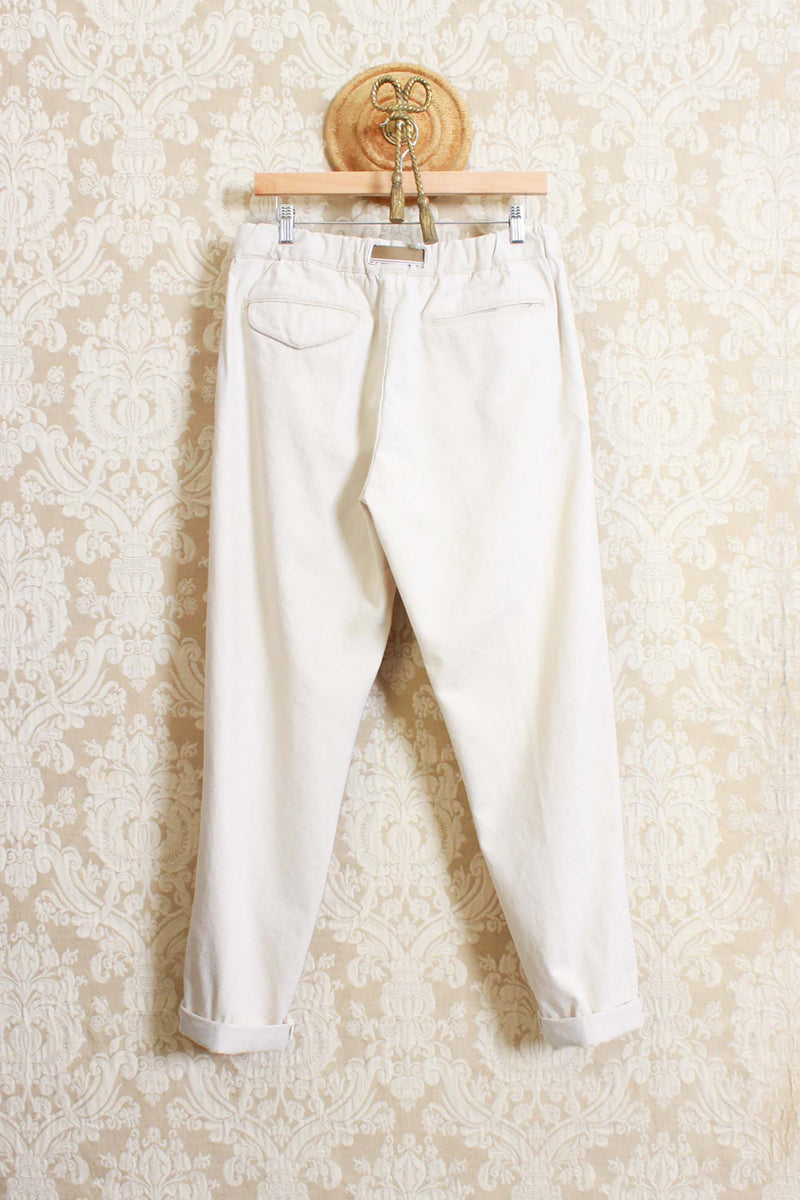 Pantalone tela denim color burro da uomo ella maison white sand