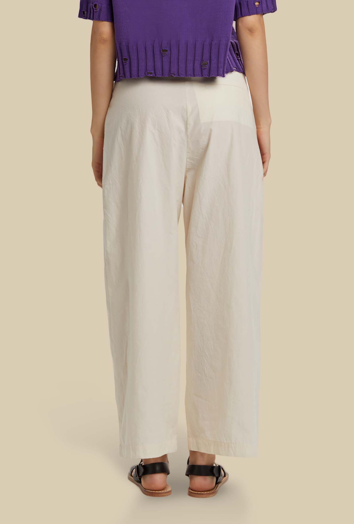 Pantalone Tokyo Natural di Phisique du Role realizzato in cotone nella tonalità Milk da donna
