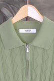 Polo Zip a maniche corte di 39 Masq Salvia da Uomo