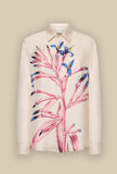 Pierre Louis Marcia Camicia Over Seta Bromelia Botanica Patchwork 
