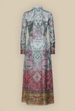 Pierre Louis Marcia Abito Lungo Seta Persian Queen Passion Flora Brocade Kacho-Ga