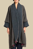 Resca Wool Scarf Overcoat di Alessia Santi realizzato in lana nella raffinata tonalità Grey a Donna