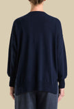 V-neck Cropped Sweater Night-Blue
