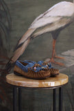 Mocassino Loafer firmato Alexander Hotto bicolor Camel-Denim da Donna