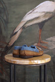 Mocassino Loafer firmato Alexander Hotto bicolor Camel-Denim da Donna