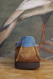Mocassino Loafer firmato Alexander Hotto bicolor Camel-Denim da Donna
