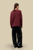 Maglia Girocollo Bic-Boc di Alysi realizzata in morbida lana merino nella calda e profonda tonalità Merlot da Donna