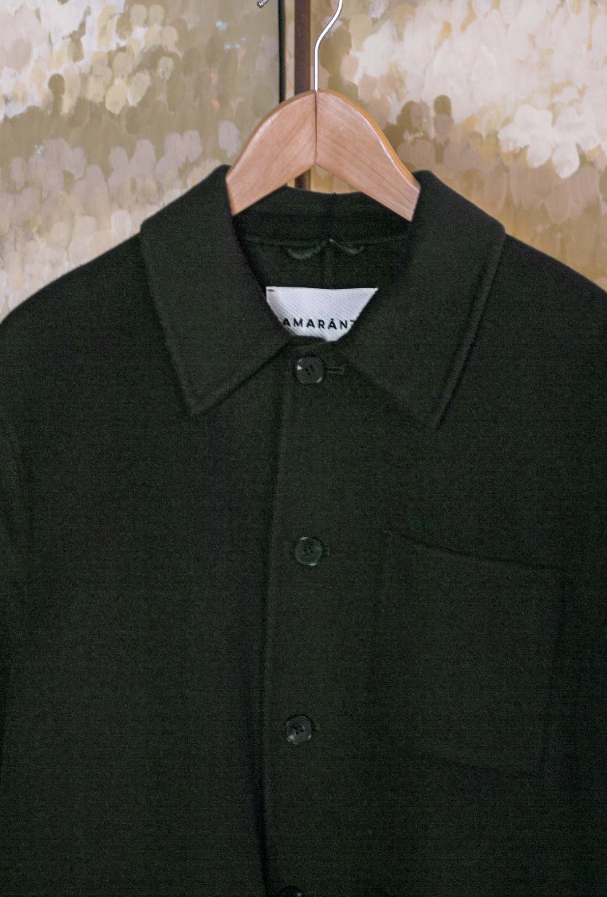 Over Work Jacket di Amaranto realizzata in un pregiato blend di lana e cashmere nella profonda tonalità Forest Green da Uomo
