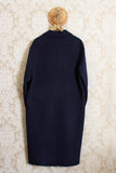 Amaranto presenta il nuovo cappotto lungo overcoat da uomo doppiopetto in panno di lana e cashmere blu