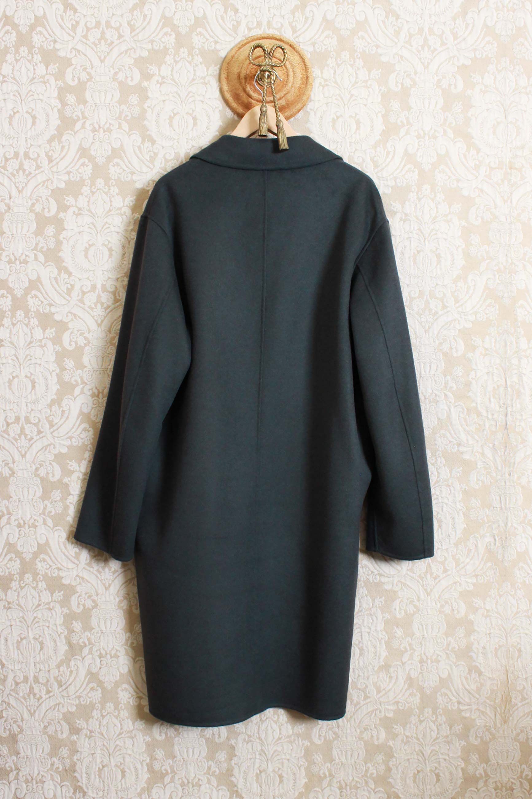 Cappotto lungo monopetto da uomo della maison amaranto in lana e cashmere green forest