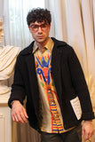 Maglia giacca in costa inglese di lana color total black collezione uomo fw23