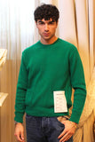 Maglia in lana da uomo di Amaranto con tasca a toppa color verde smeraldo