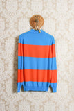 Polo maniche lunghe in maglia di cotone di amaranto stripes blue orange ss24