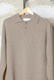 Polo a manica lunga di Amaranto realizzata in un pregiato blend di lana e cashmere nella raffinata tonalità Greige da Uomo