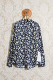 overshirt cotone seta di amaranto da uomo manica lunga collo coreana fantasia daisy flower ss24