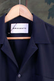 Amaranto Bowling Shirt Fresh Wool Night Blue Maglia Navy blue Cotone 