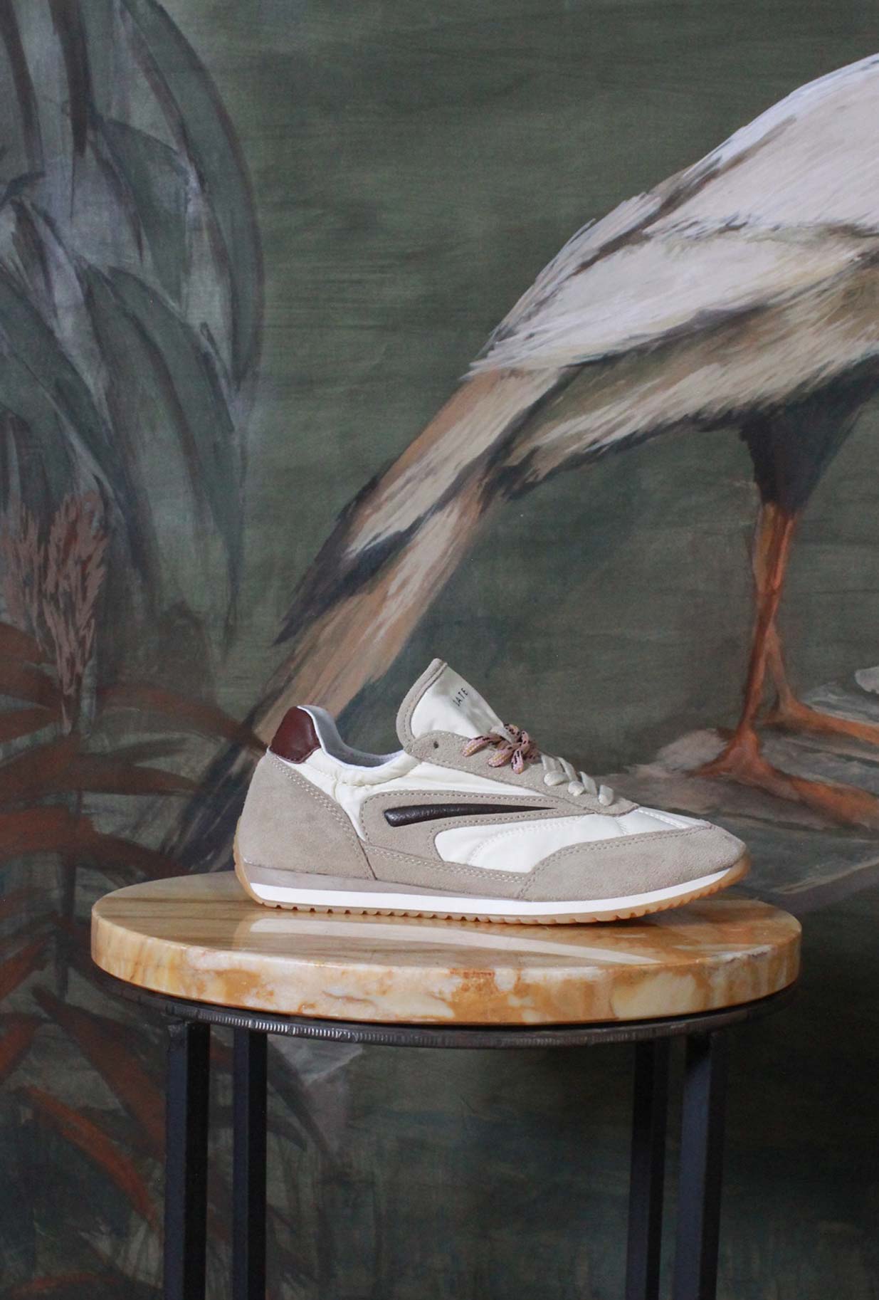 Nuova Sneaker Athleta Ballet di D.A.T.E.  in nylon con vibrante tonalità Ivory da Donna