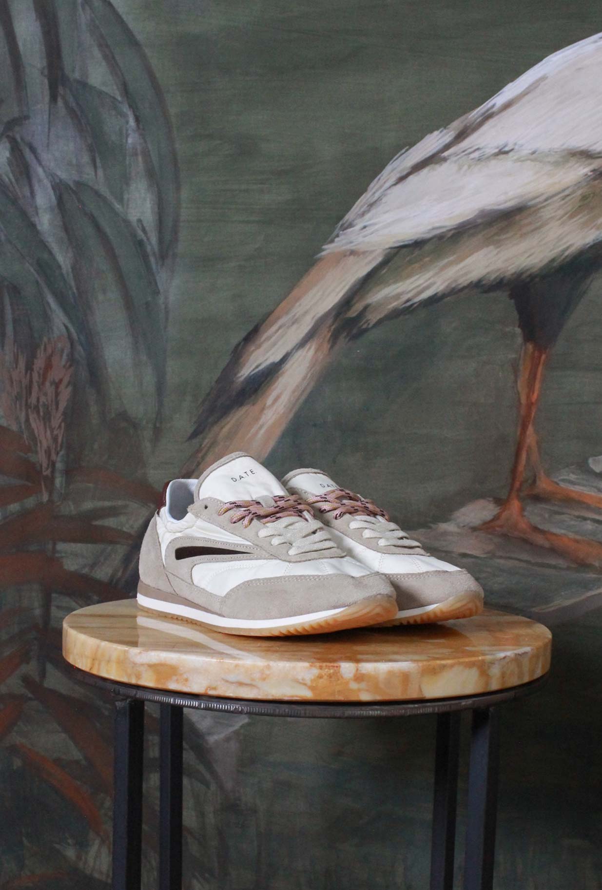 Nuova Sneaker Athleta Ballet di D.A.T.E.  in nylon con vibrante tonalità Ivory da Donna