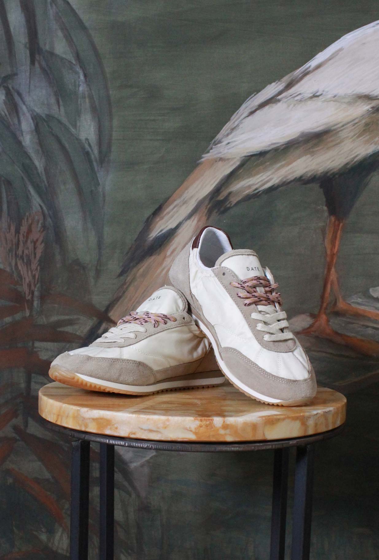Nuova Sneaker Athleta Ballet di D.A.T.E.  in nylon con vibrante tonalità Ivory da Donna