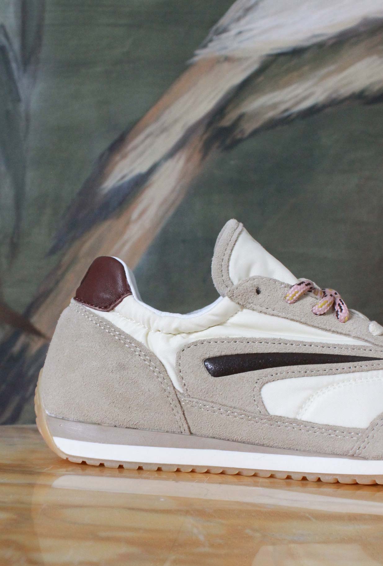 Nuova Sneaker Athleta Ballet di D.A.T.E.  in nylon con vibrante tonalità Ivory da Donna