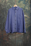 Over-shirt Jacket firmata Be Able realizzata in pregiato lino nell’inedita tonalità Denim da Uomo