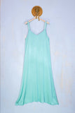 Abito in viscosa di be limousine ocn spalline color shiny acqua marina