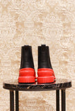 Stivaletto chelsea antipioggia black and red con suola pix by Camper