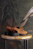 Mocassino barca Slingback di Camper in nabuck brown per l'estate 2025