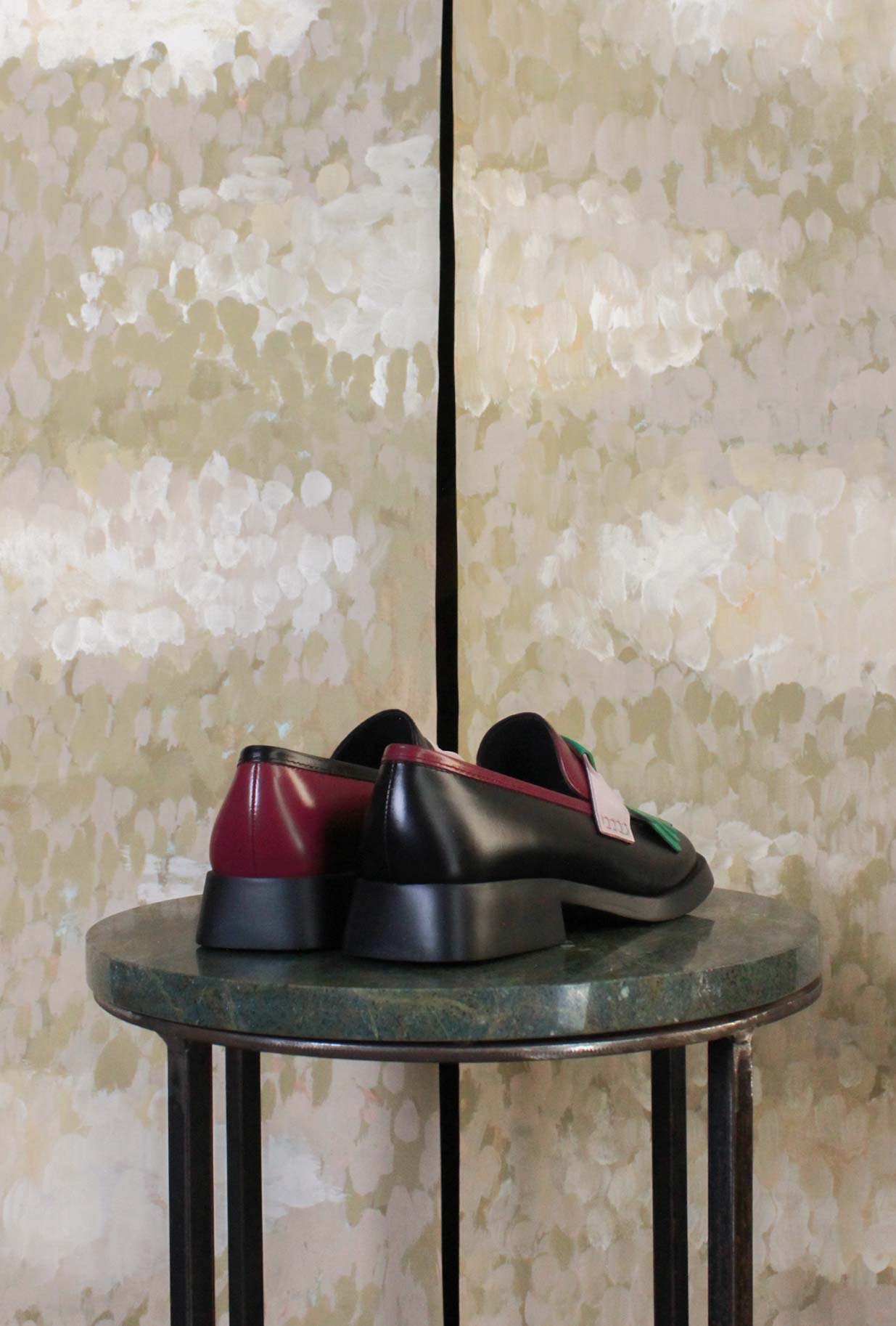 Mocassino Twins Limited di Camper in  pelle Bordeaux-Pink-Green da Donna