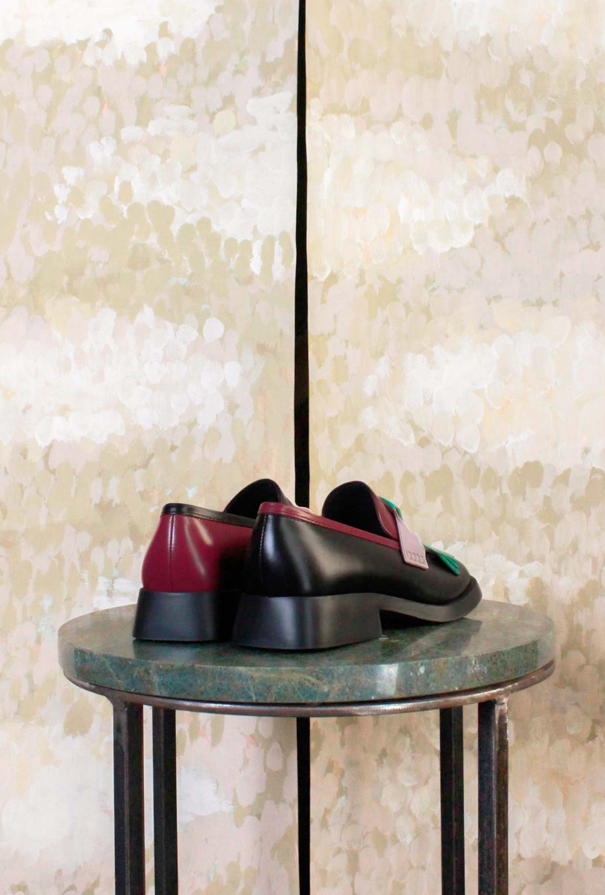 Mocassino Twins Limited di Camper in  pelle Bordeaux-Pink-Green da Donna