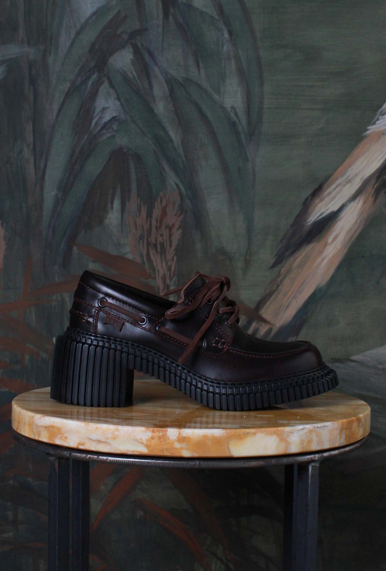 Nuovo mocassino invernale pix london di camper di ispirazione anni 60 color burgundy da donna
