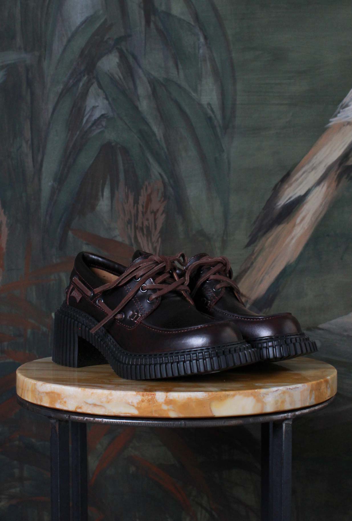 Nuovo mocassino invernale pix london di camper di ispirazione anni 60 color burgundy da donna