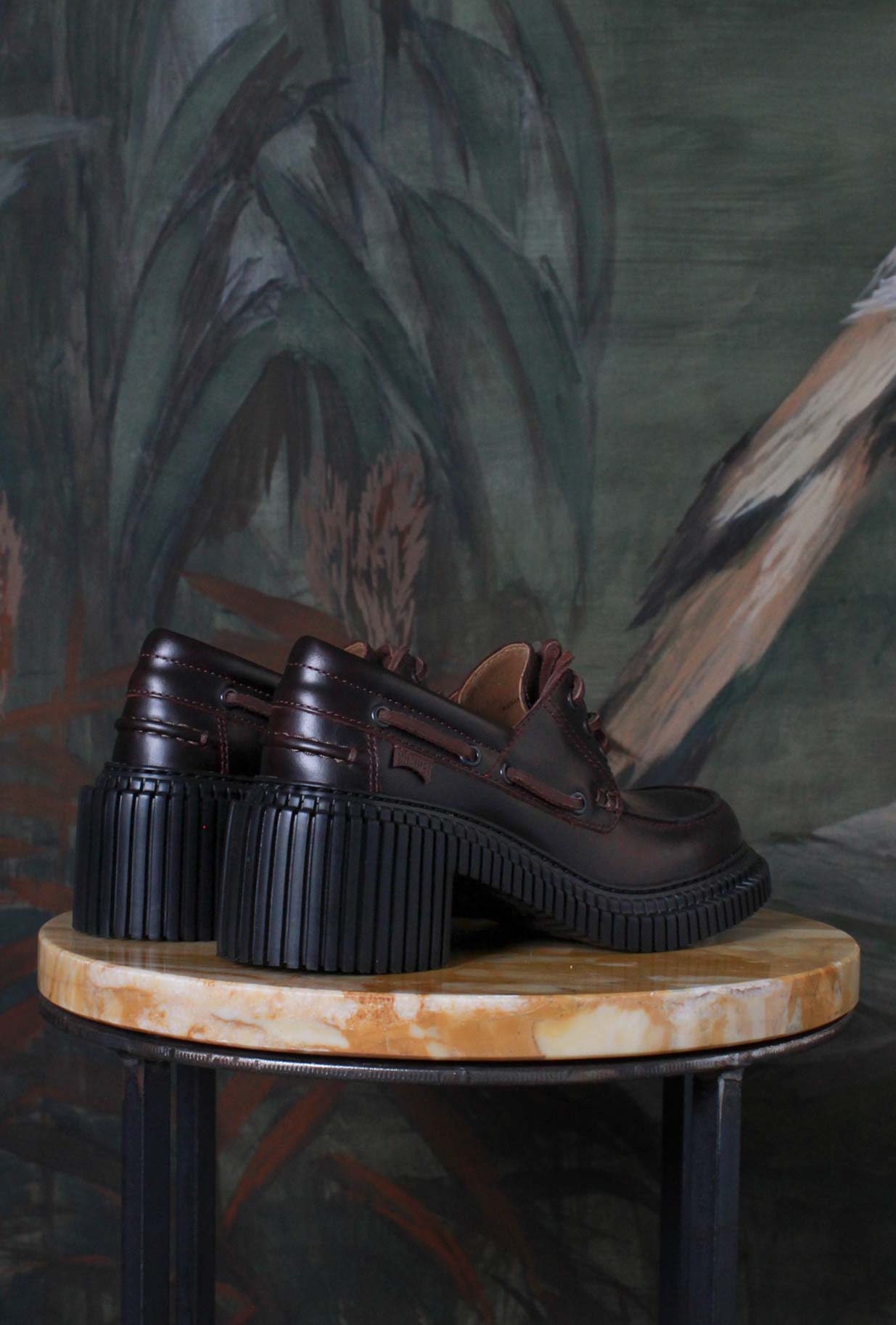 Nuovo mocassino invernale pix london di camper di ispirazione anni 60 color burgundy da donna
