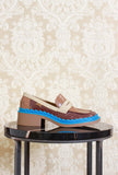 mocassino twins di camper con tacco 045 color cognac sky
