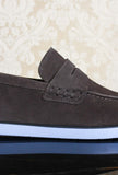 Mocassino Wagon da uomo di camper lab in suede marrone con suola in gomma blue sky