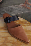 Sandalo Sabot sporty-chic Camper Suede Camel da Donna