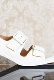 Sandalo doppia fibbia Dina di camper lab con tacco 045 clessidra color white ss24 donna