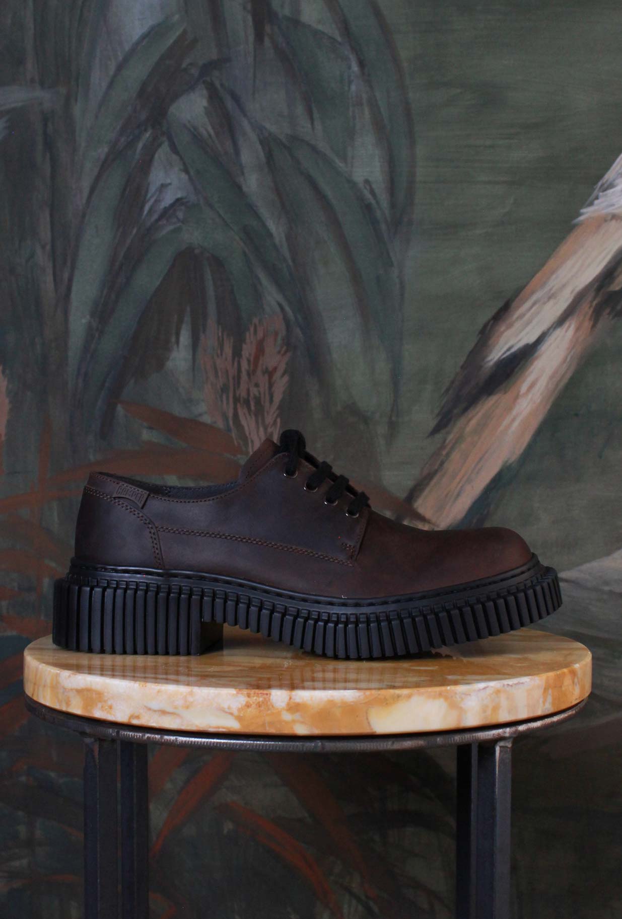 Scarpa stringata derby pix berlin con suola chunky extralight della maison camper in nabuk brown
