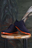 Scarpa wagon in tela blue di camper con suola extralight orange per l'estate 2025 uomo